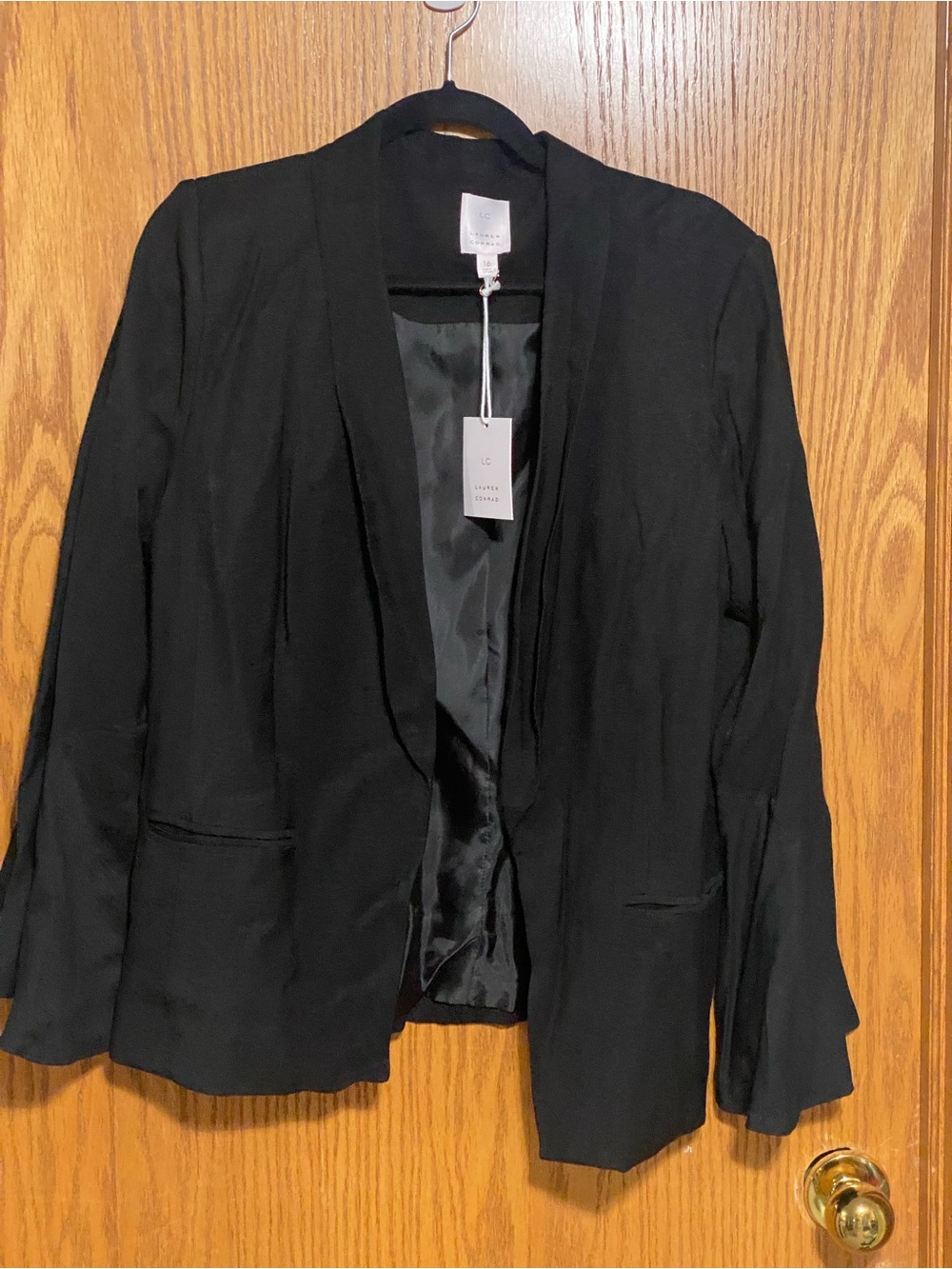 LC Lauren Conrad Black Open-Front Blazer Jacket
